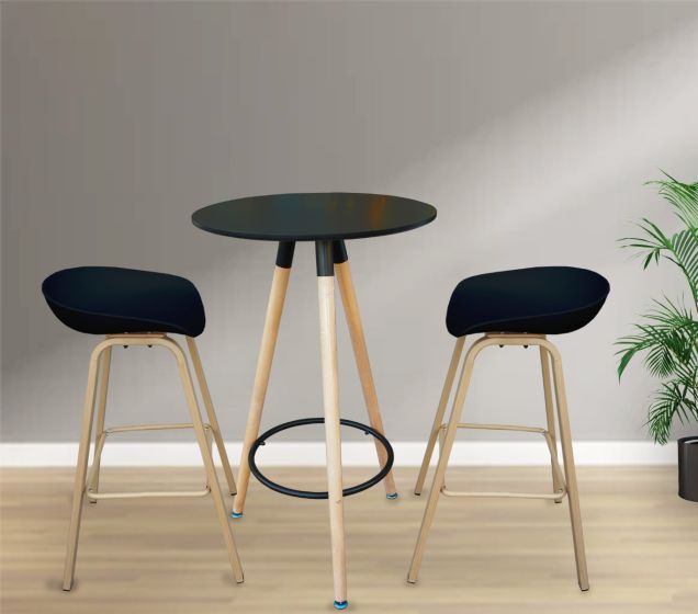 Ultimate Eames Style Seat Height Bar Stool - Black - COOLBABY