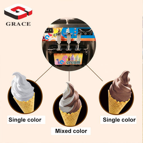 3 Flavors Rainbow Commercial Ice Cream Machine - COOLBABY