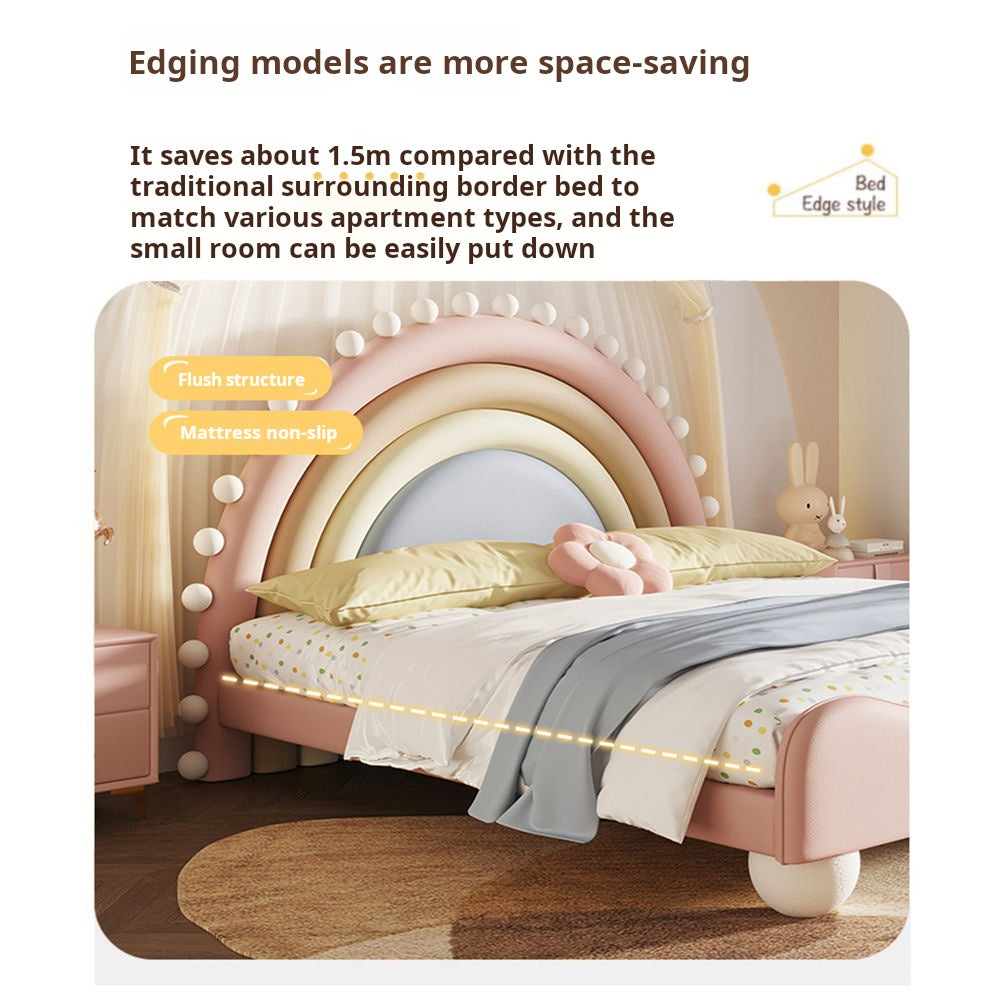 COOLBABY ZLJ1124 Children's Bed Girls Princess Bed Cartoon Rainbow Bed - COOLBABY