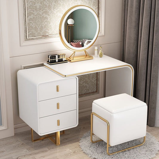 Solid Wood Dressing Table with Smart Mirror and Storage Drawers - COOLBABY