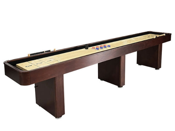 12ft Shuffleboard Table | MDF PVC Walnut Finish Indoor Game Table