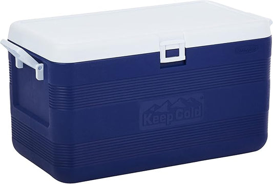 70L Plastic Cooler Icebox Deluxe with Wheels Blue – Heavy Duty Insulated Cooler with 6-Day Ice Retention