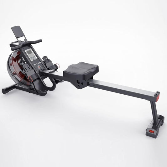 Water Rowing Machine with Bluetooth App & Ab Roller Bundle | Home Gym Cardio Equipment