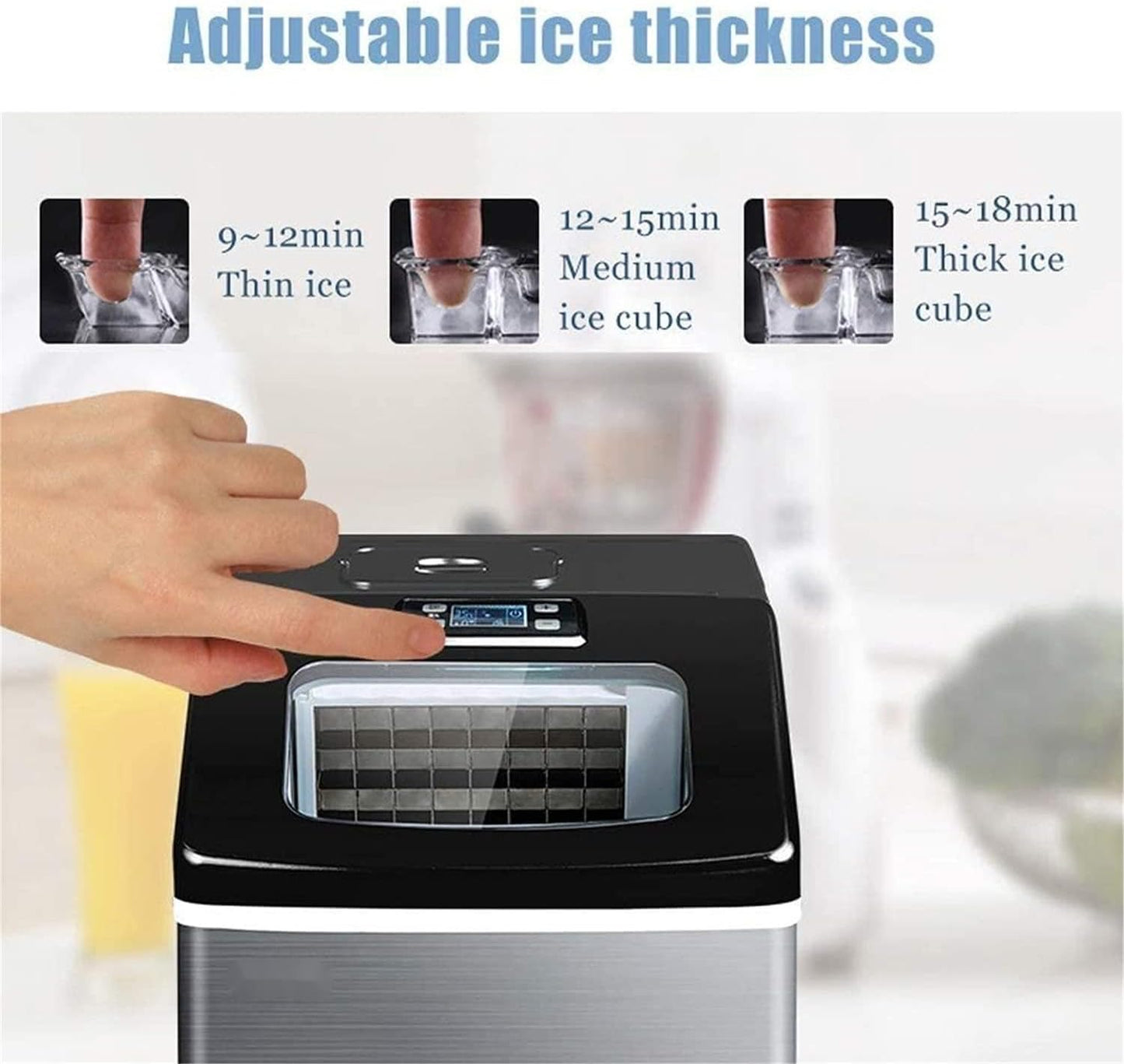 COOLBABY Household Ice Maker Machine for Countertop 55 lbs Ice Cube in 24H 9 Ice Cubes Ready in 12-20 Minutes - COOLBABY