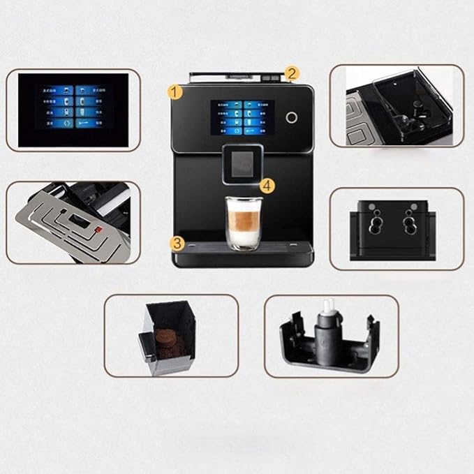 fully automatic coffee machine, 19 Bar Commerical LCD Espresso Coffee Machine & Coffee Grinder Dual Touch Screen - COOLBABY