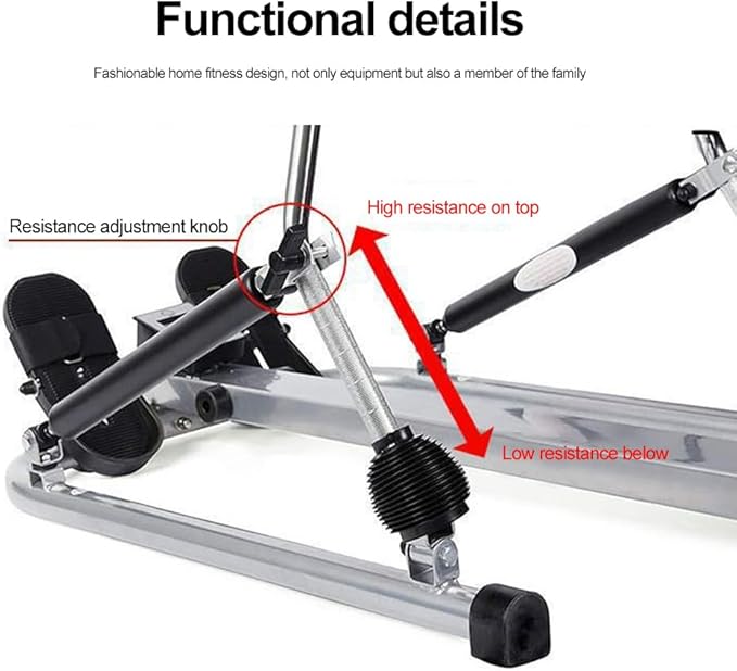 Foldable Rowing Machine for Home with LCD Monitor Hydraulic Resistance Rowing Arms Up to 120 kg - COOLBABY