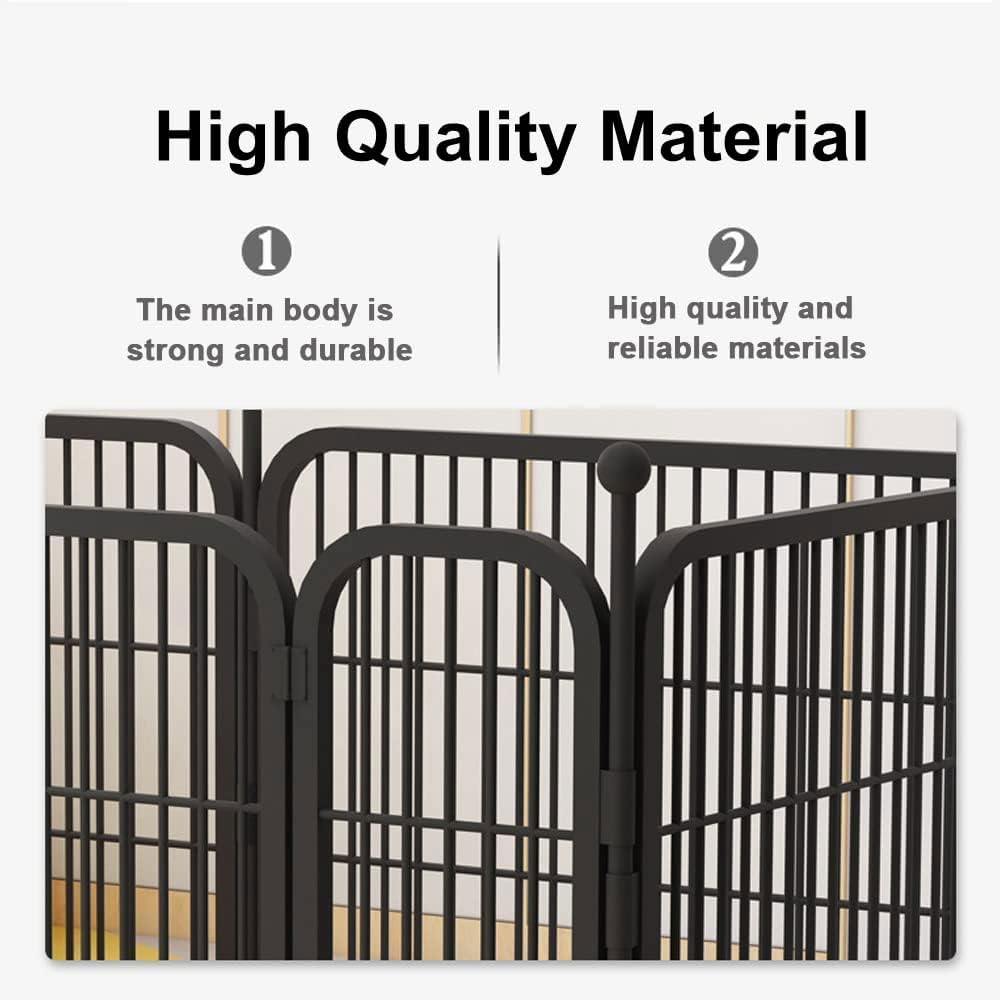 Dog Playpen Foldable 6 Panels Dog Pen 24" Height Pet Enclosure Dog Fence Outdoor with Lockable Door for Medium/Small Dogs,Puppy Playpen,RV,Camping Pet Fence,Black