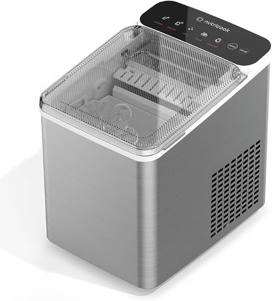 Portable Ice Maker, Bullet-Shaped Ice, Self-Cleaning (White)