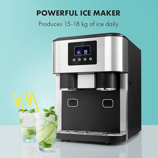 Ice Maker, 3-in-1: Ice Cubes, Crushed Ice, Cold Water, 15-18kg/24h, LCD Display, 1.8L Tank - COOLBABY