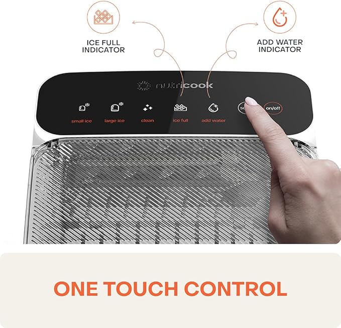 Portable Ice Maker, Bullet-Shaped Ice, Self-Cleaning (White)