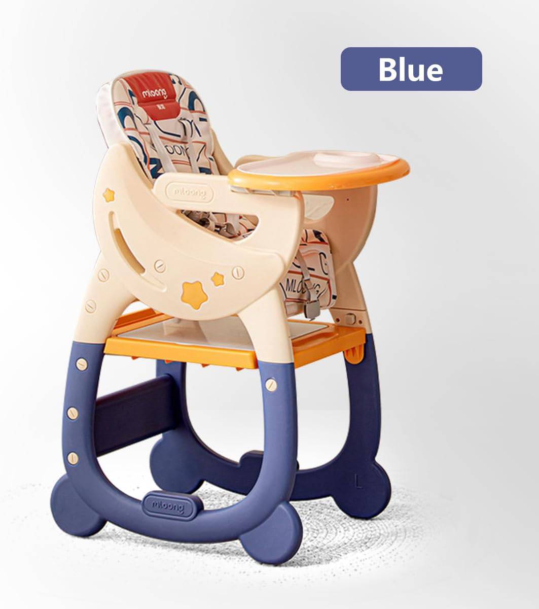 COOLBABY YLY074 3-in-1 Baby High Chair, Booster Seat, Desk and Chair Set，Blue - COOL BABY