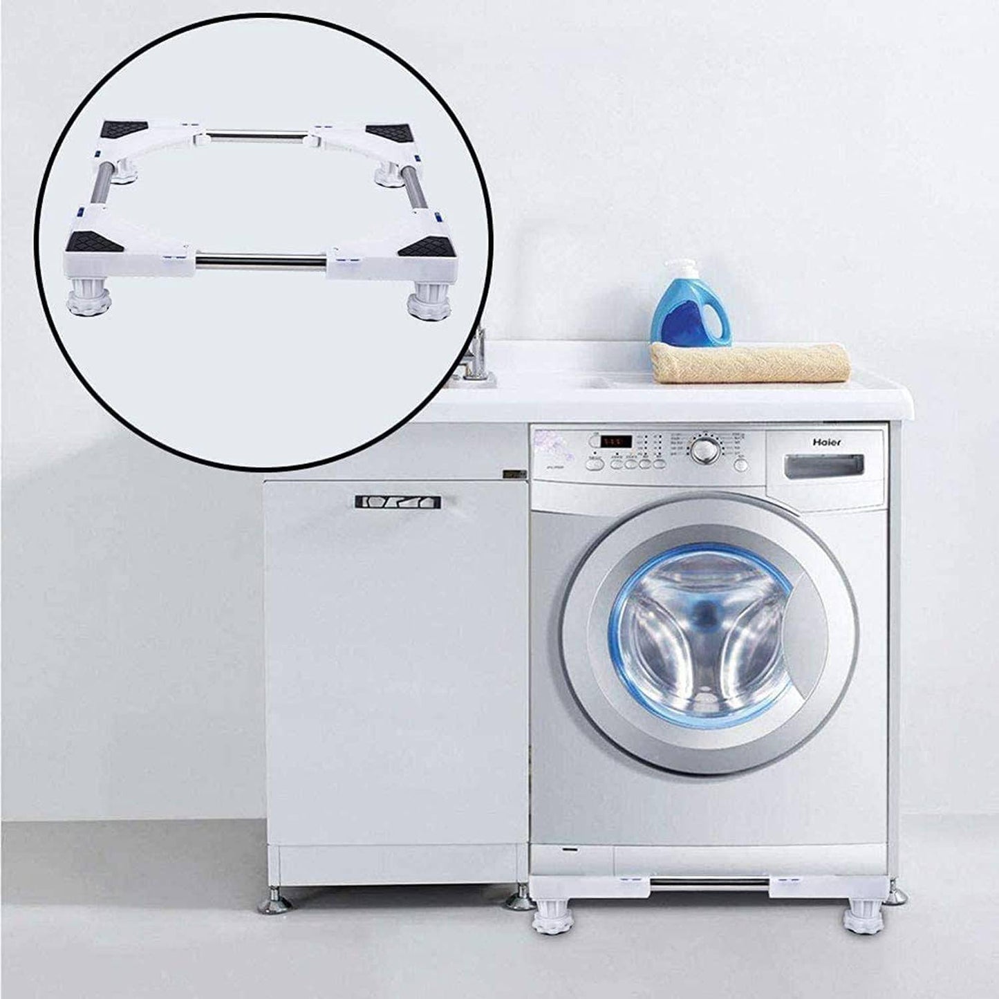 Coolbaby SEXYJDZ Multi-Function Washing Machine Base, Refrigerator Telescopic Adjustable Base Bracket, Reduce Noise And Shockproof Measures, Used In Machines, Dryers Refrigerators. (4 Feet) - COOL BABY