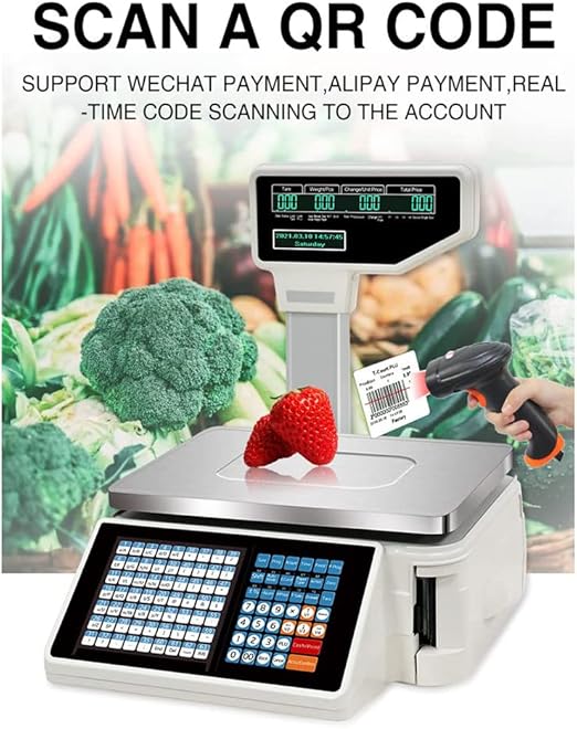 Weighing Scale with Label Printing - Digital Price Computing Scale Thermal Printer - COOLBABY