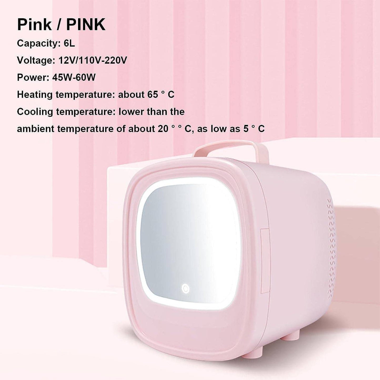 COOLBABY XQQ-CZMZBX Chic Mini Beauty Refrigerator with Makeup Mirror - COOL BABY