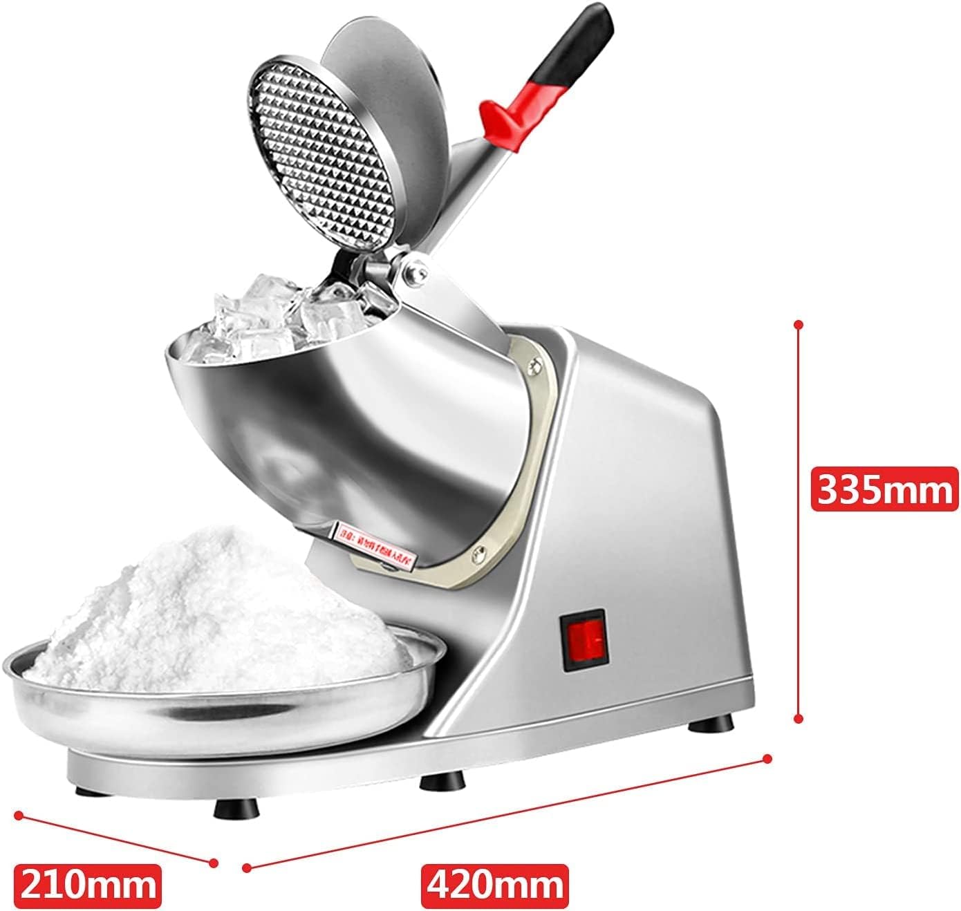 COOLBABY Electric Ice Shaver Snow Cone Maker Stainless Steel Machine Crusher Shaved Machines 85kg/hr for Home and Commercial Use Silver YLY067 - COOLBABY