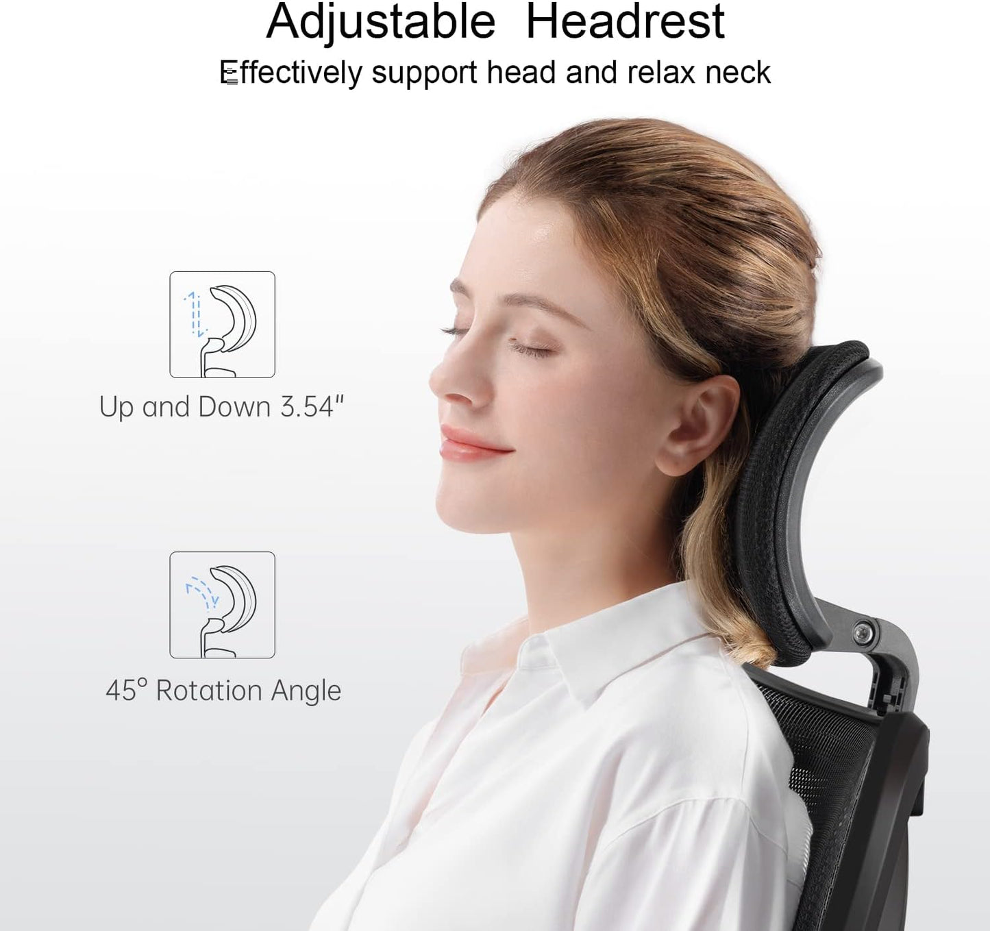 Ergonomic Office Chair, Computer High Back Desk Chair with 2D Armrest, Adjustable Headrest, Lumbar Support and Cushion