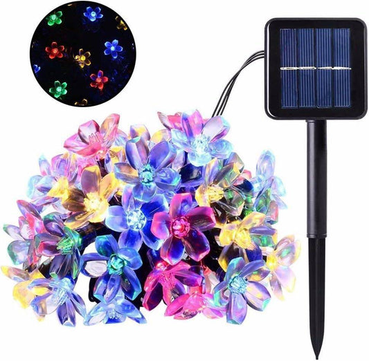 COOLBABY WSTT58 Outdoor Solar String Lights Garden, 7M50LED 8 Flash Modes, Waterproof Solar Led String Lights, Colourful Light for Party, Festival - COOL BABY