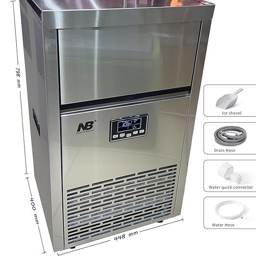 NB Stainless Steel Freestanding 65kg in 24hour Commercial Ice Maker with Self Clean - COOLBABY