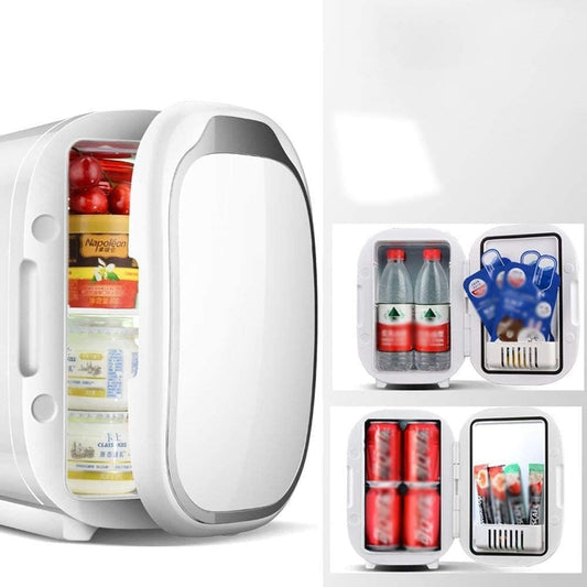 COOLBABY Mini Fridge 6 Liter Dual Use Small Refrigerator Car/Home Cooler Warmer Portable Freezer Portable Heating & Cooling Makeup Fridge CZBX06-TMM - COOLBABY