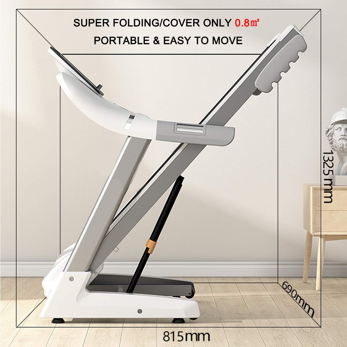 COOLBABY Electric Motorized Treadmill for Home – Foldable Running & Walking Machine with Large 10.1" Touchscreen Display, WiFi Connectivity, Speed 0.8–12 km/h – Compact, Space-Saving Fitness Equipment (No Packaging Included) - COOLBABY