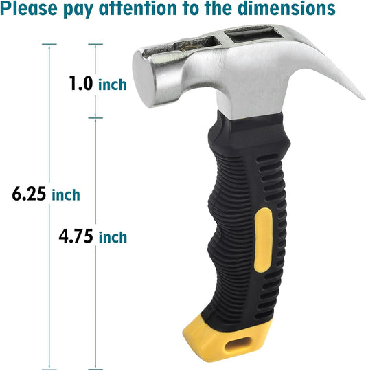 🔨 Small Claw Hammer – Mini Stubby Hammer with Magnetic Nail Holder for Women, Kids, DIY & Camping - COOLBABY