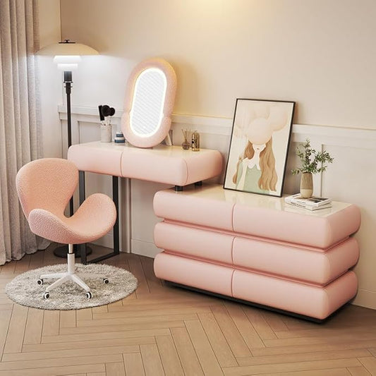 Multifunctional Makeup Vanity Dressing Table with Drawers and Chair 120 CM - COOLBABY