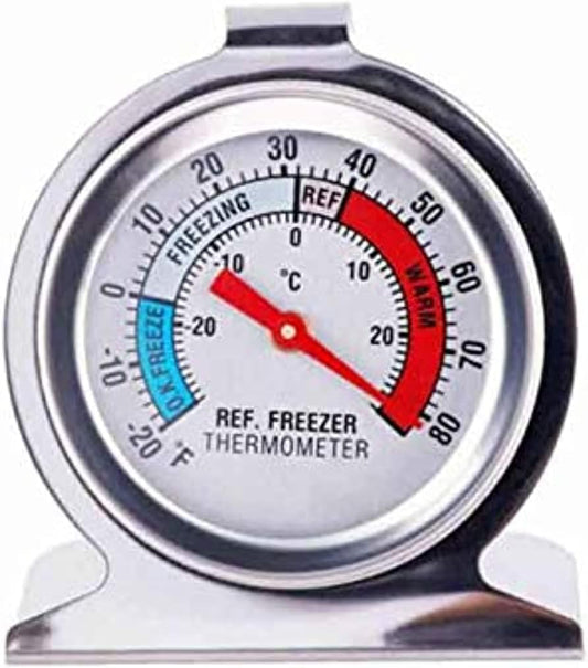 COOLBABY Stainless Steel Fridge Freezer Thermometer Hanging Gauge Refrigerator Home, Black - COOLBABY