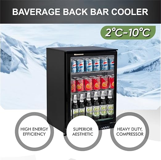 Back Bar Cooler, Commercial Bar Showcase Glass Door - COOLBABY