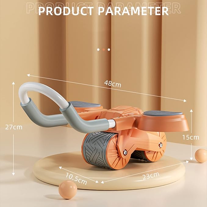 Automatic Rebound Ab Abdominal Exercise Roller Elbow Support with Timer, Abs Roller Wheel Core Workouts Equipment for Home Gym,Grey - COOLBABY