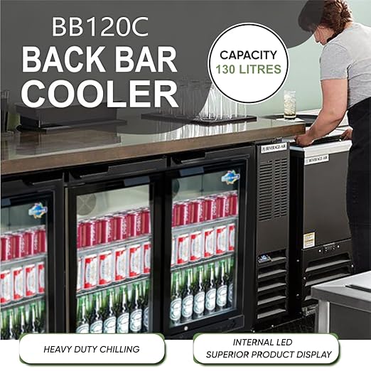 Back Bar Cooler, Commercial Bar Showcase Glass Door - COOLBABY