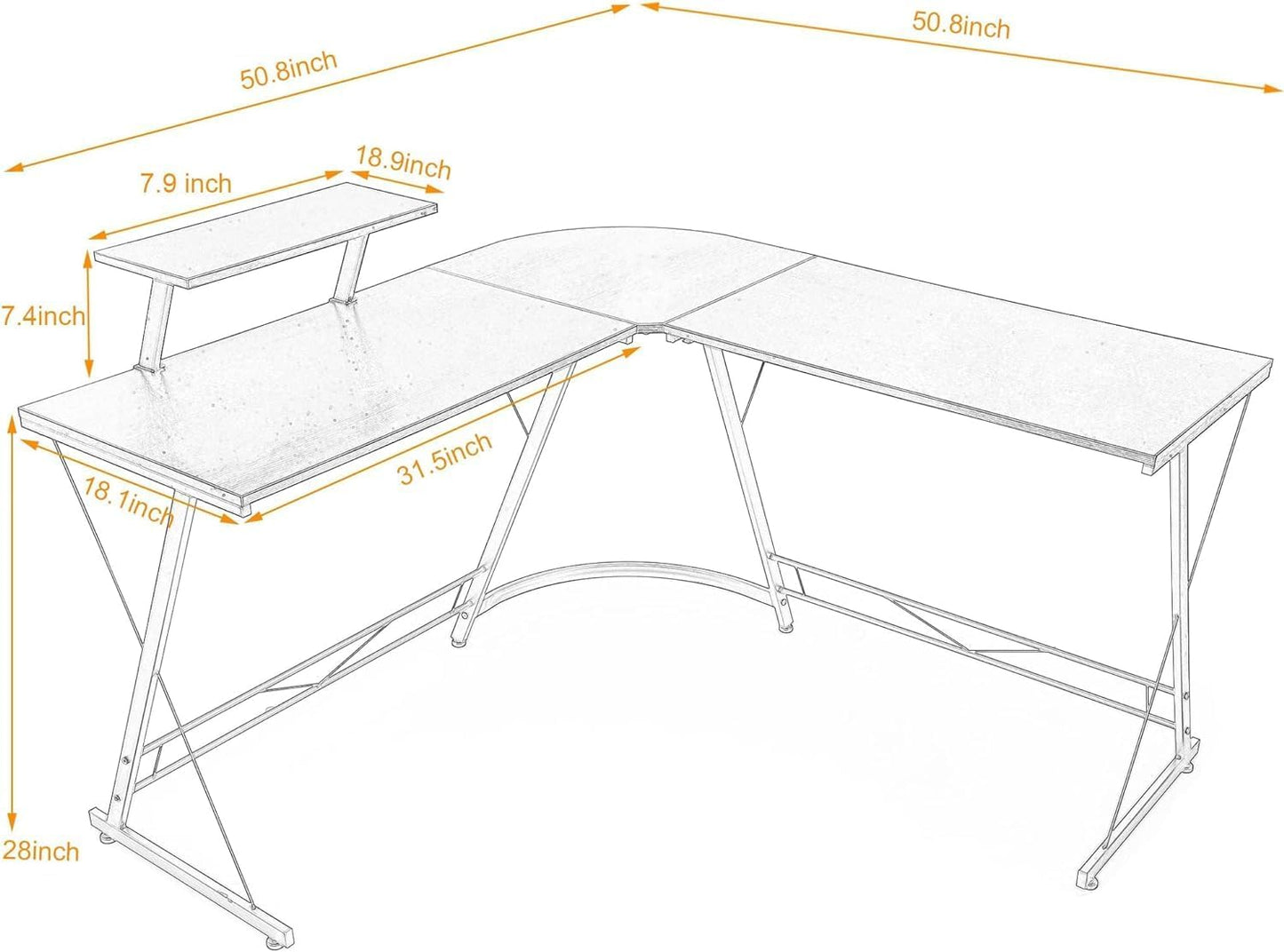 COOLBABY L Shaped Computer Desk: Sleek Design, Large Workspace, and Effortless Assembly for Your Home Office( BLACK） - COOLBABY