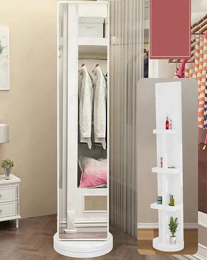 Multifunctional Full Body Rotating Dressing Mirror with Integrated Coat and Cap Storage - COOLBABY