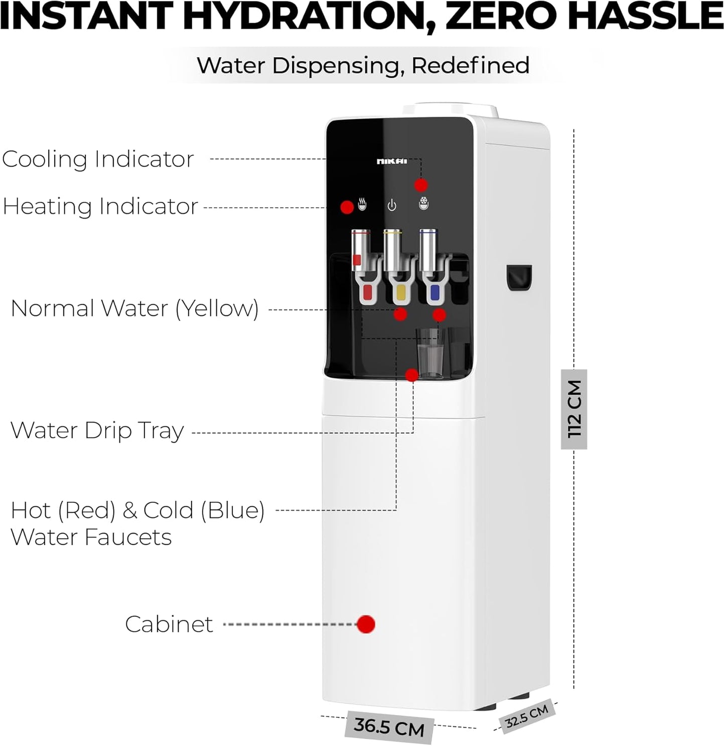 Top Loading Water Dispenser – 3 Tap, 16L Fridge, Stainless Steel, Low Noise - COOLBABY