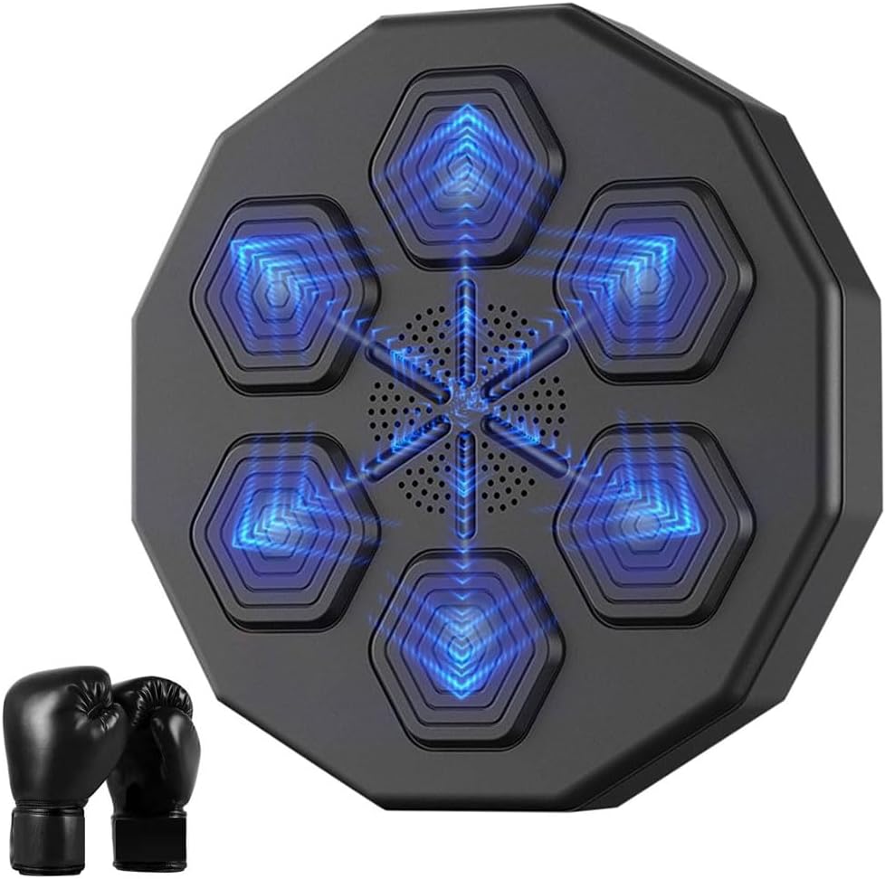 COOLBABY Electronic Music Boxing Machine,Can Connect to Bluetooth Smart Music Boxing Machine with 1 Pairs of Boxing Gloves for Amateur Home Workout - COOLBABY