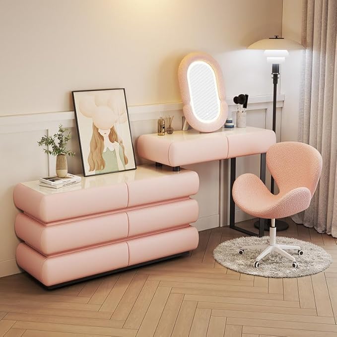 Multifunctional Makeup Vanity Dressing Table with Drawers and Chair 120 CM - COOLBABY