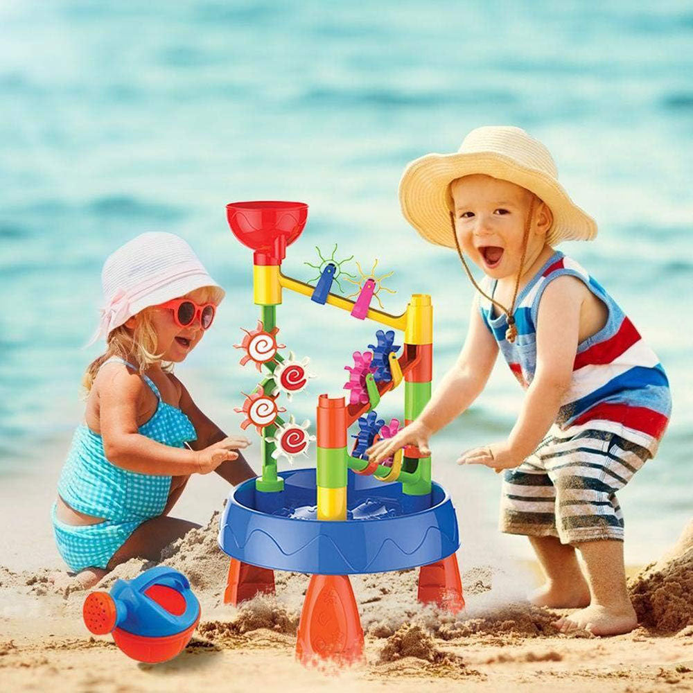 COOLBABY WQSJ-STWJ02 Waterwheel Funnel Beach Table Set Summer Beach Playing Children's Toys,Fun Wheels Water Table Outdoor Toy Water Fun Sand Beach Activity - COOL BABY