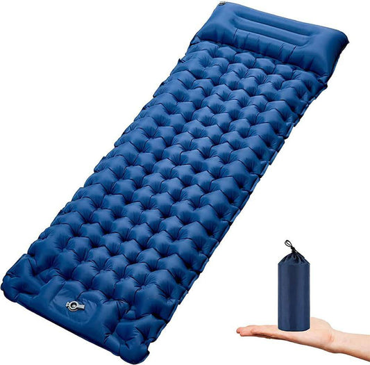 COOLBABY Single Camping Sleeping Pad, Inflatable Camping Pad Ultralight Sleeping Mat with Pillow for Camping - COOL BABY