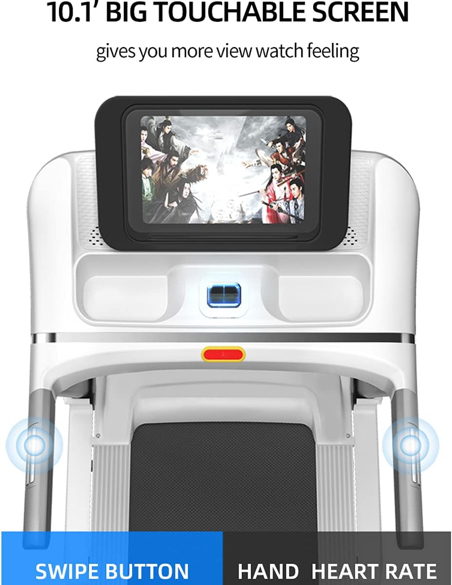 COOLBABY Electric Motorized Treadmill for Home – Foldable Running & Walking Machine with Large 10.1" Touchscreen Display, WiFi Connectivity, Speed 0.8–12 km/h – Compact, Space-Saving Fitness Equipment (No Packaging Included) - COOLBABY