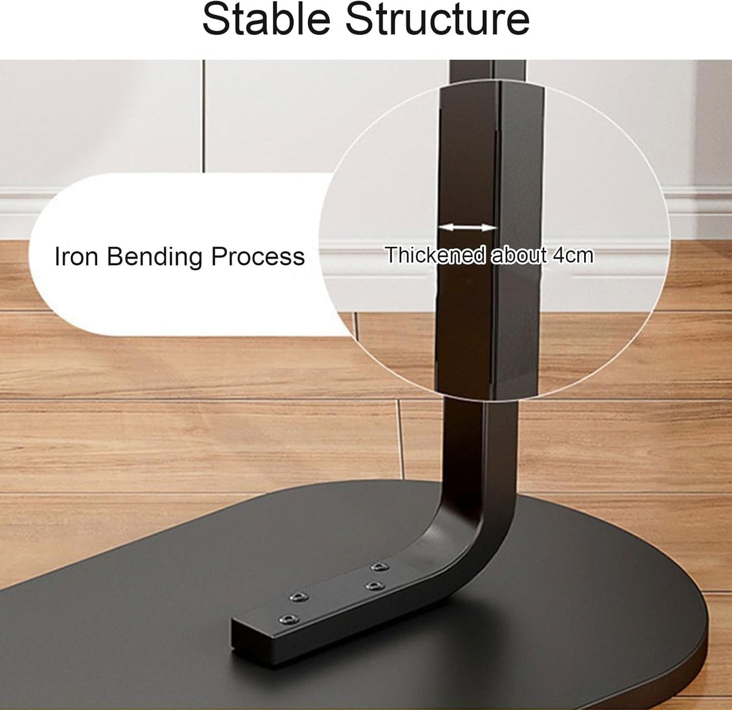 Small C Shaped End Table for Living Room and Small Spaces，C Shaped Round End Table for Sofa,Coffee Tables and Bed, Night Stand for Livingroom,Bedroom,Walnut (Wood) (Halzenut + Black Leg) - COOLBABY