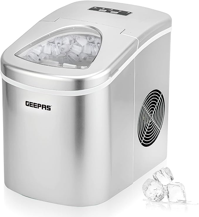 Portable Ice Cube Maker – 2.2L Tank, 12kg/24H Output, Two Ice Sizes, Eco-Friendly Refrigerant, Silent Operation - COOLBABY
