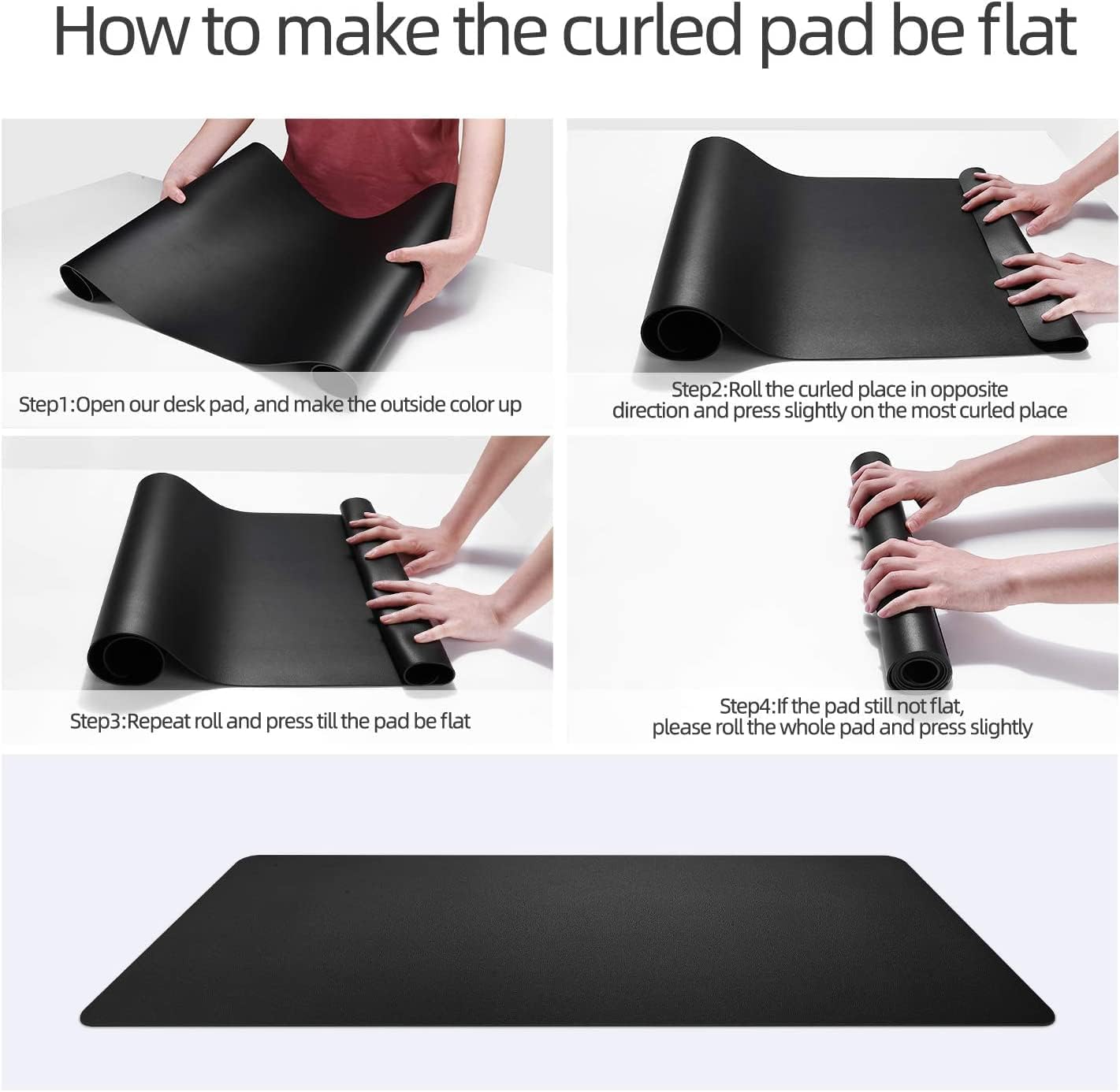 COOLBABY Multifunctional Office Desk Pad, Ultra Thin Waterproof PU Leather Mouse Pad, Dual Use Desk Writing Mat for Office/Home(9045 CM，Black+Black), YLY2047 BLK 90, 90 x 45cm - COOLBABY