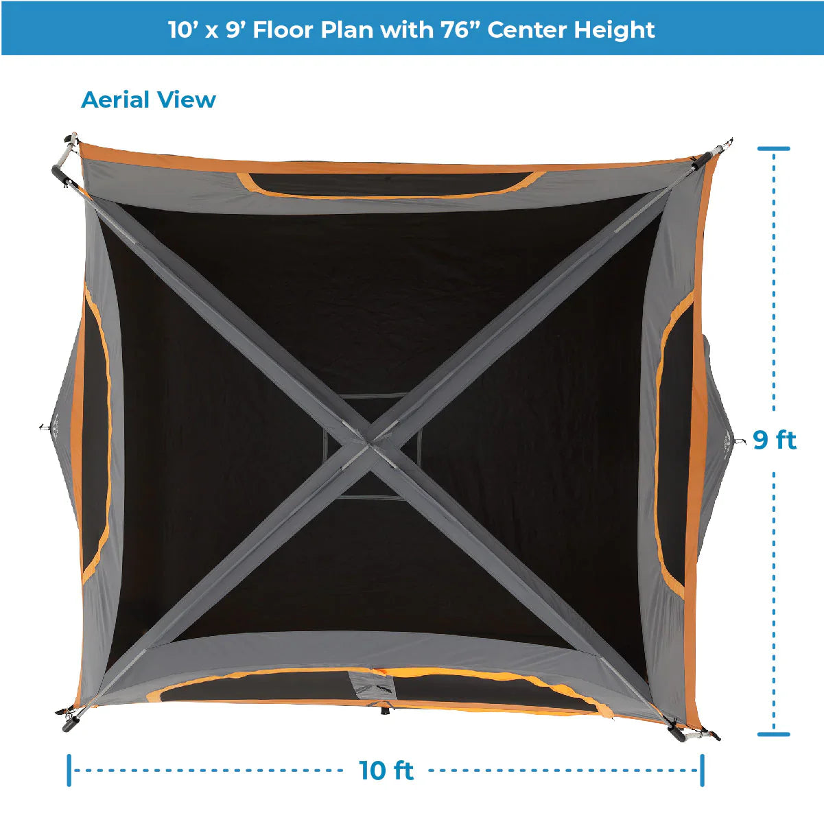 COOLBABY 6-Person Straight Wall Cabin Tent 10' x 9' with Weather Protection and Adjustable Ventilation - COOLBABY