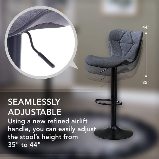 Grey Bar Stool with Adjustable Height - COOLBABY