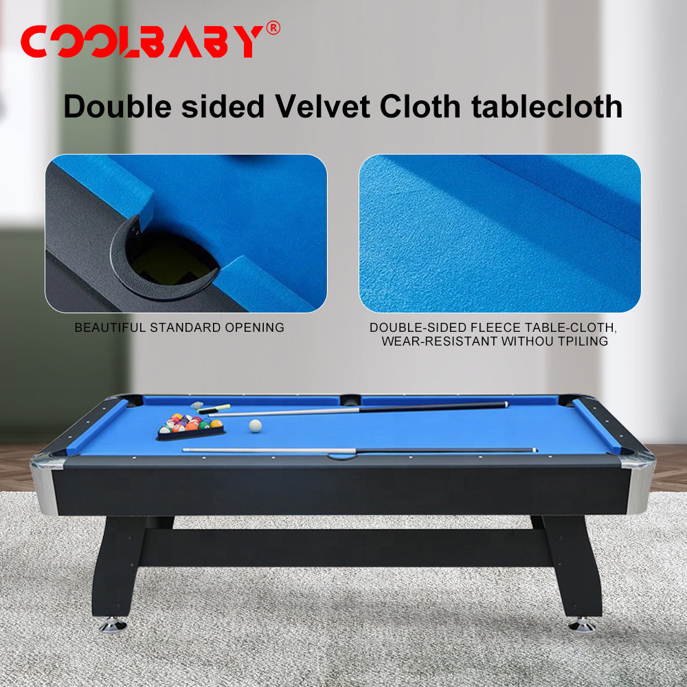 COOLBABY 7ft Auto Ball Return Billiard Pool Table for Club Family Indoor Gym Games Billiards Table - All Accessories Included