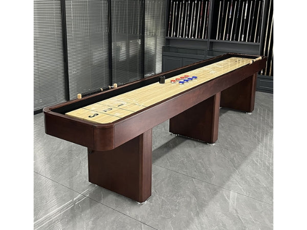 12ft Shuffleboard Table | MDF PVC Walnut Finish Indoor Game Table