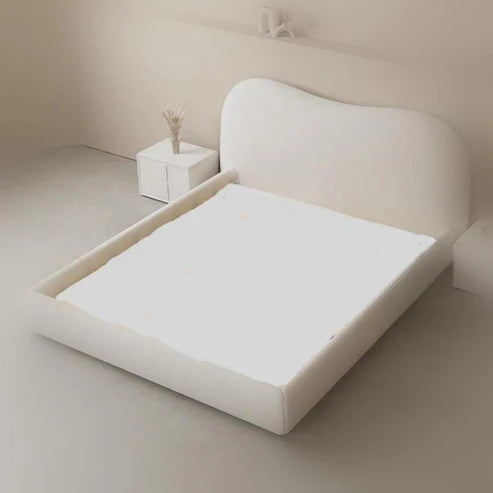 Luxurious Modern Minimalist Bed with Upholstered Fleece Fabric and High-End Headboard - COOLBABY