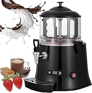 5L Hot Chocolate Dispenser, 400W Juice/Milk/Coffee/Tea Insulation Mixer, Stainless Steel Heating Plate/Food Grade Mixing Leaves - COOLBABY