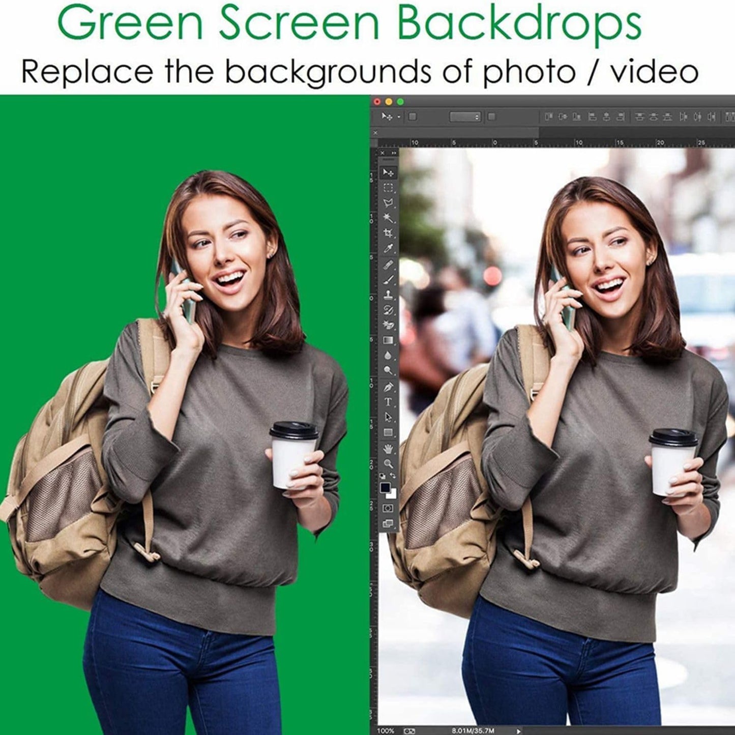 Backdrop Stand Kit with 3pcs Backdrops Photography Backdrop Support System Adjustable Photo Background Screen Stand - COOLBABY
