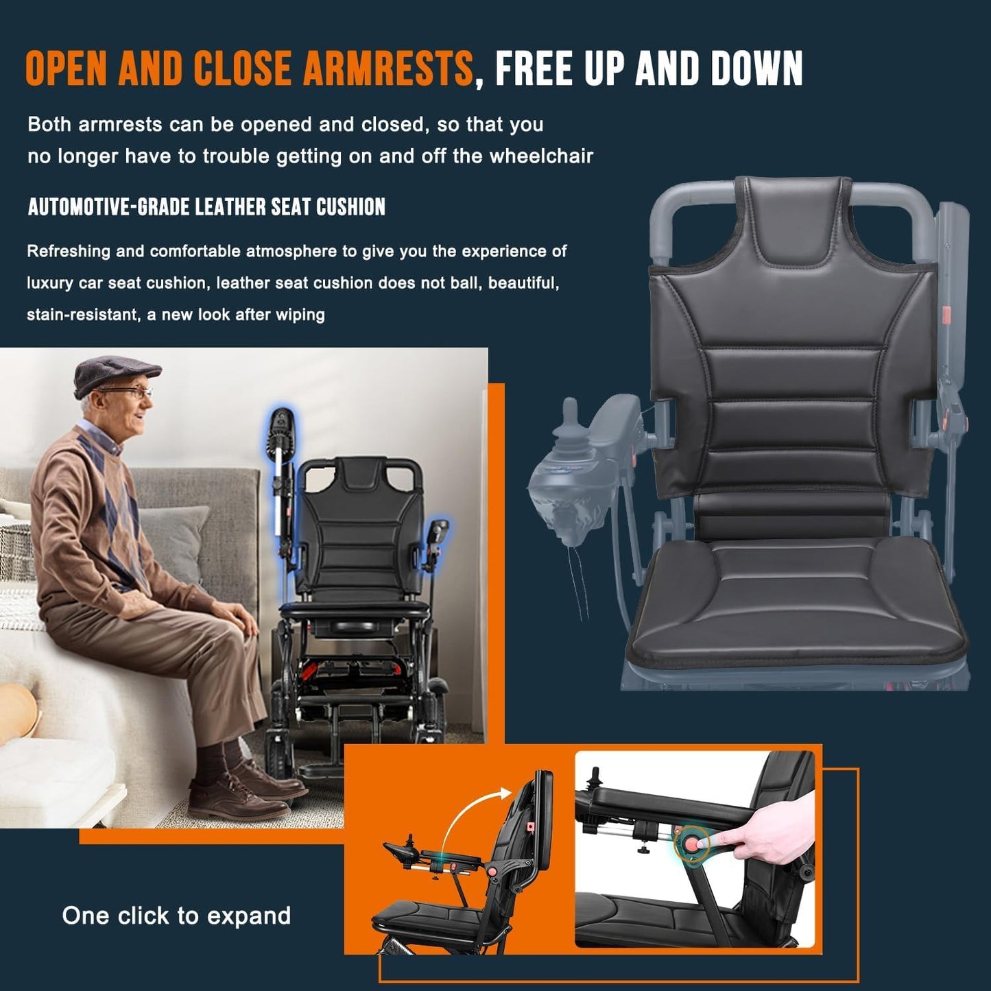 Electric Wheelchair Foldable And Portable For The Elderly Multifunctional Lithium Battery Scooter Disabled - COOLBABY