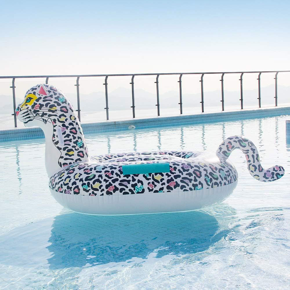 COOLBABY WQSJ-CQFP01 Inflatable Pool Float,Leopard Pool Float for Adults Inflatable Giant Leopard Pool Lounge Swimming Pool for Party - COOLBABY